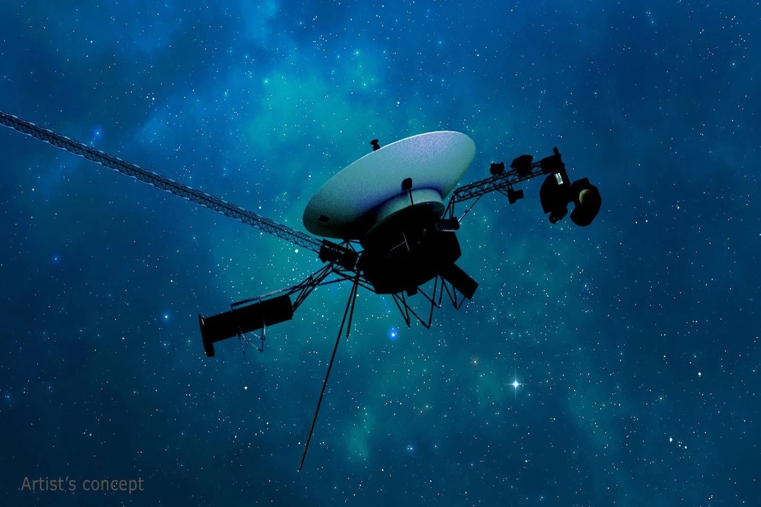 An artist's concept of the Voyager spacecraft.