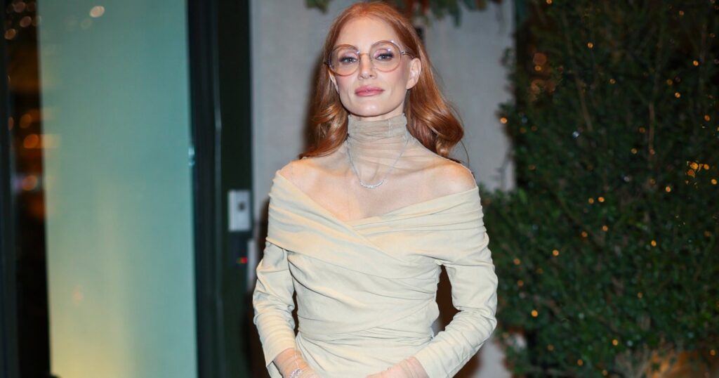 Jessica Chastain's Sheer Turtleneck Outfit: Shop the Trend