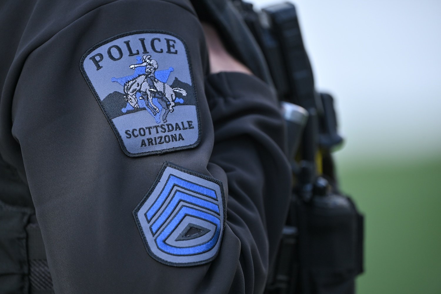 Scottsdale, Arizona Police badge is seen during the third round of WM Phoenix Open at TPC Scottsdale (Stadium Course) on February 10, 2024 in Scottsdale, Arizona.