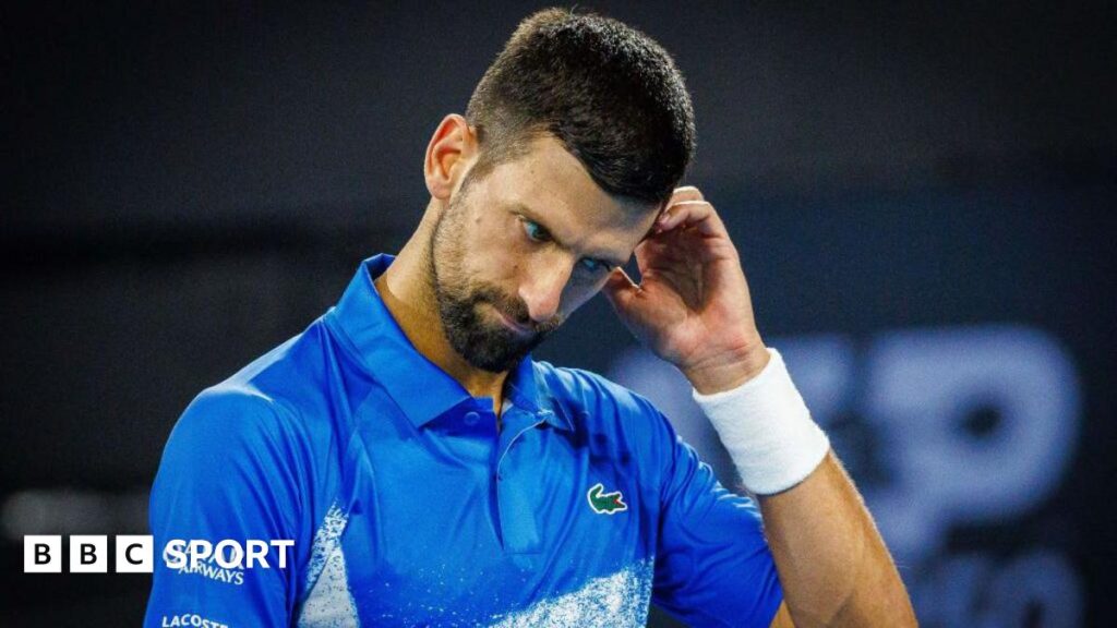 Novak Djokovic in action at a tournament in Brisbane