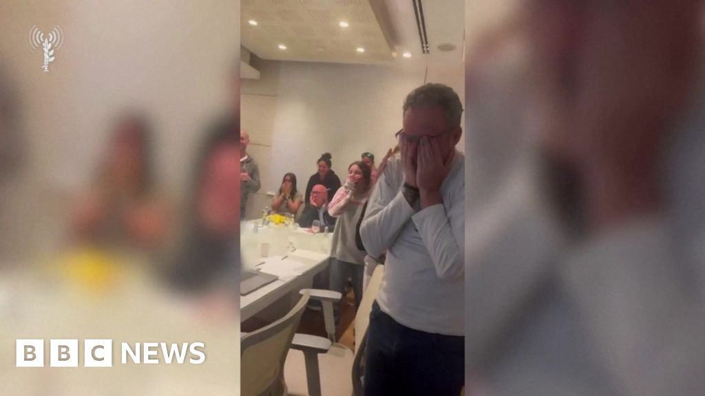 Father of freed Romi Gonen in tears as he watches release