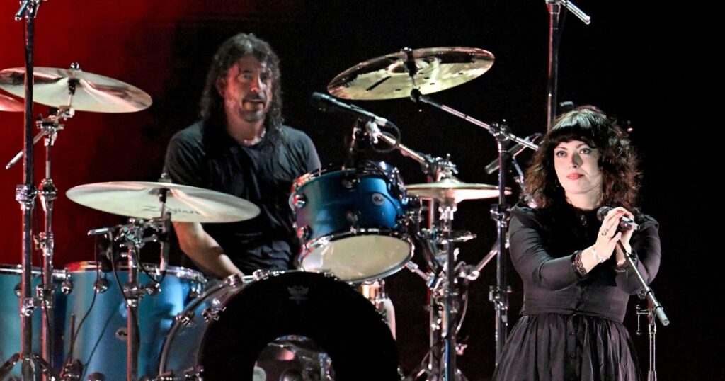 Dave Grohl Performs With Daughter Violet Grohl During FireAid Concert