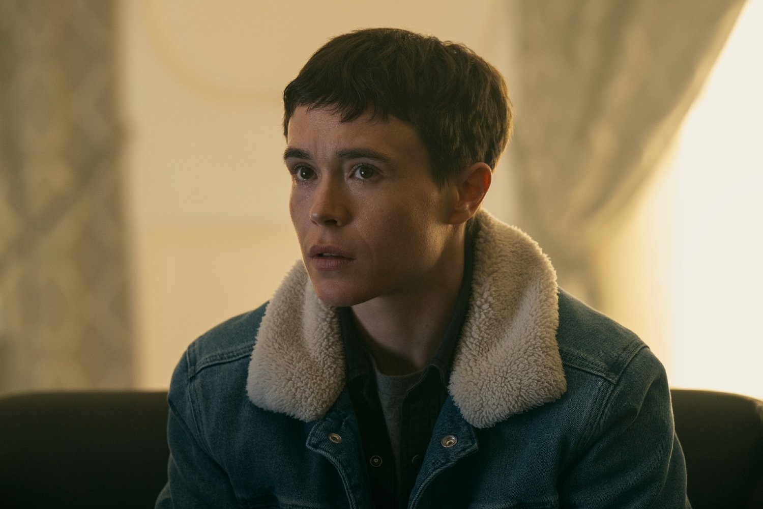 Elliot Page as Viktor Hargreeves in Netflix's The Umbrella Academy.