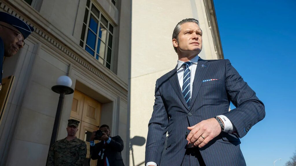 Hegseth, on 1st day at Pentagon, says Defense's job is US 'sovereign territory'