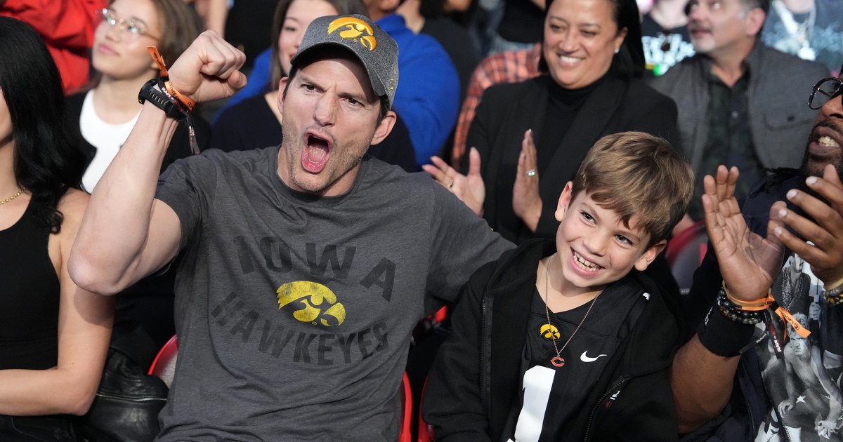 Ashton Kutcher and Son Dimitri, 8, Make Rare Appearance at WWE Event