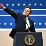 Elon Musk appears to give one of two Nazi salutes on Jan. 20, 2025.