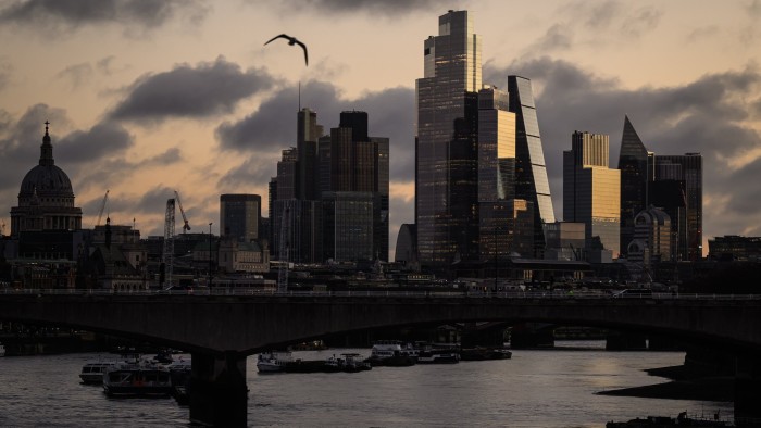 Skyline of London’s financial district