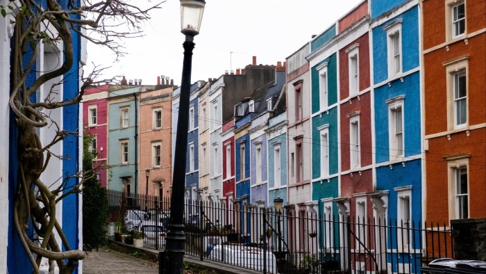 Terraced houses in the Cliftonwood district of Bristol, England