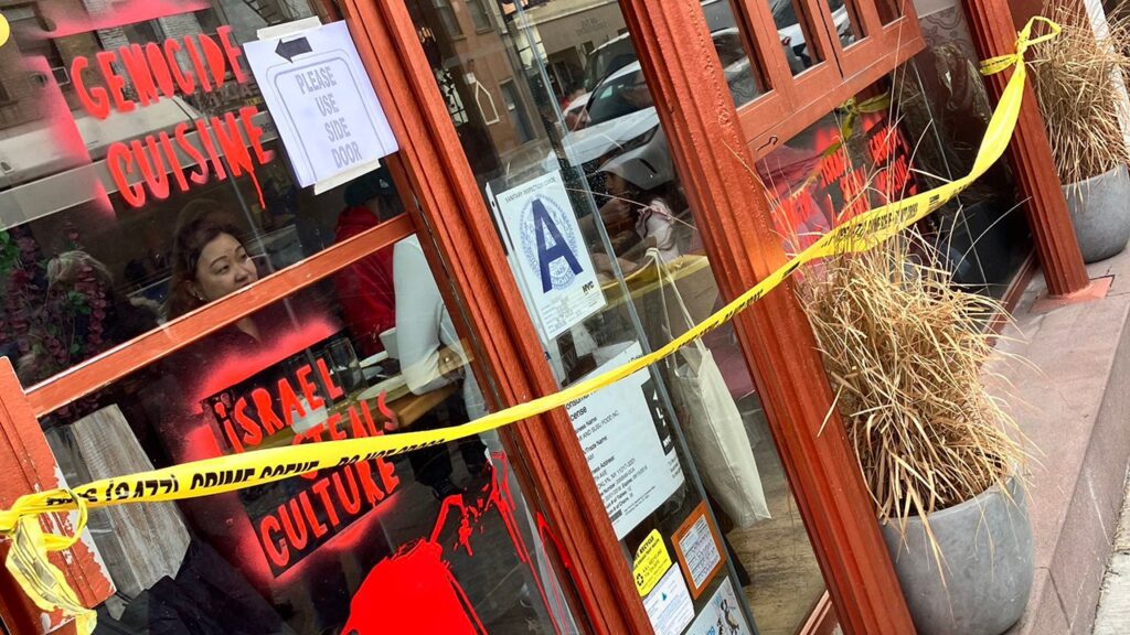 Israeli restaurant vandalized in NYC: 'Despicable act of antisemitism"