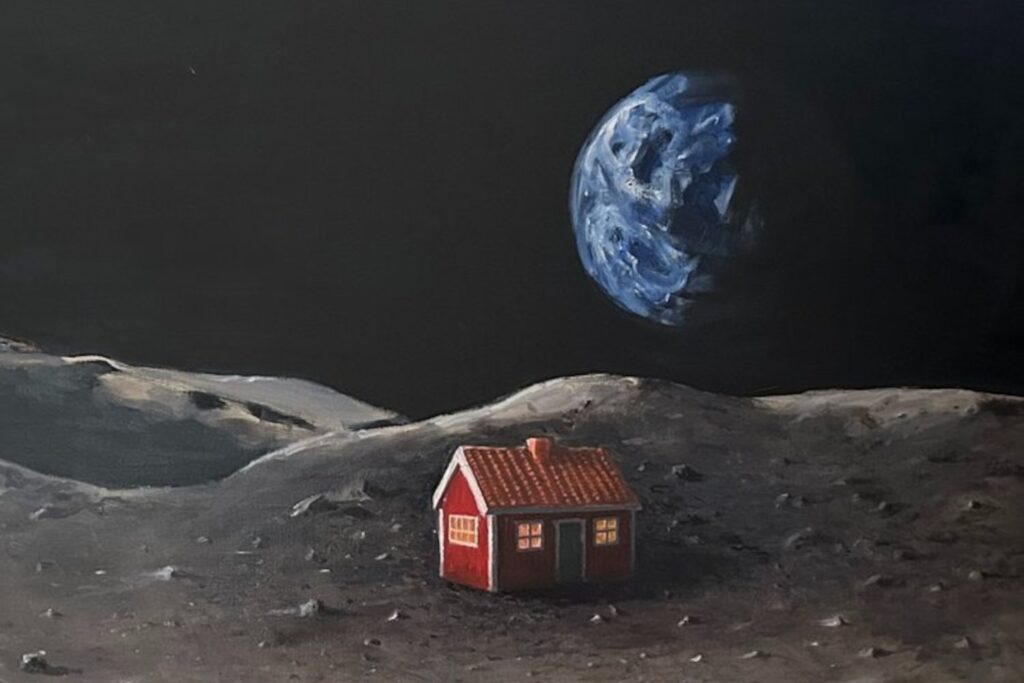 Painting of the Moonhouse on the Moon