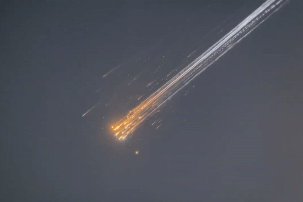 Debris from a Starship rocket over Turks & Caicos.