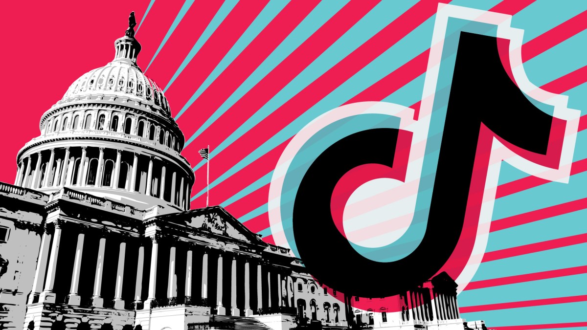 TikTok logo next to US Capitol