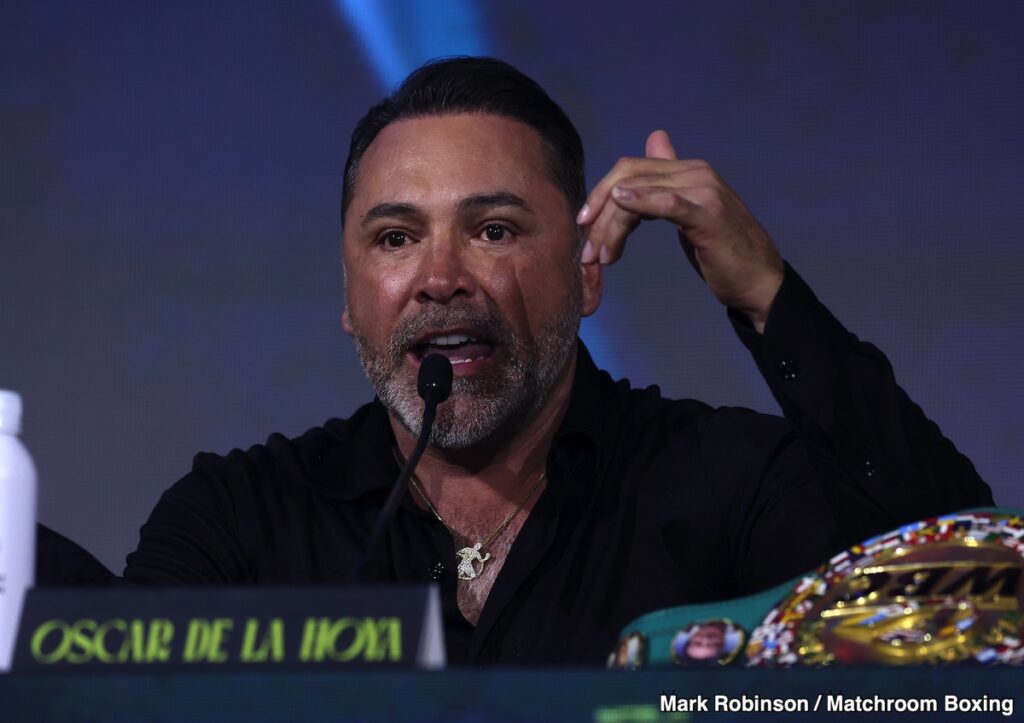 Image: De La Hoya's Plan: Ortiz Jr. Needs "Relentless" Pressure vs. Madrimov