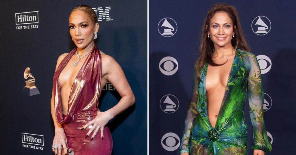 Jennifer Lopez's Navel-Bearing Gown Reminds Us of Iconic Versace Dress