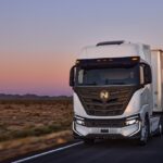 Nikola battery electric semi truck on the road