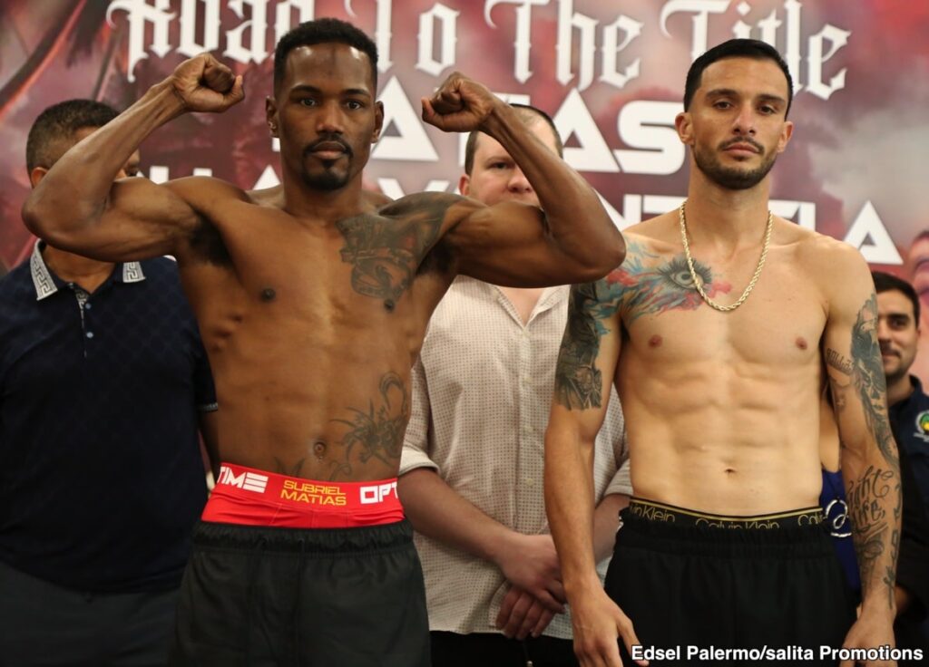 Image: Subriel Matias 139.8 vs. Gabriel Valenzuela 139.8 - Weigh-in Results