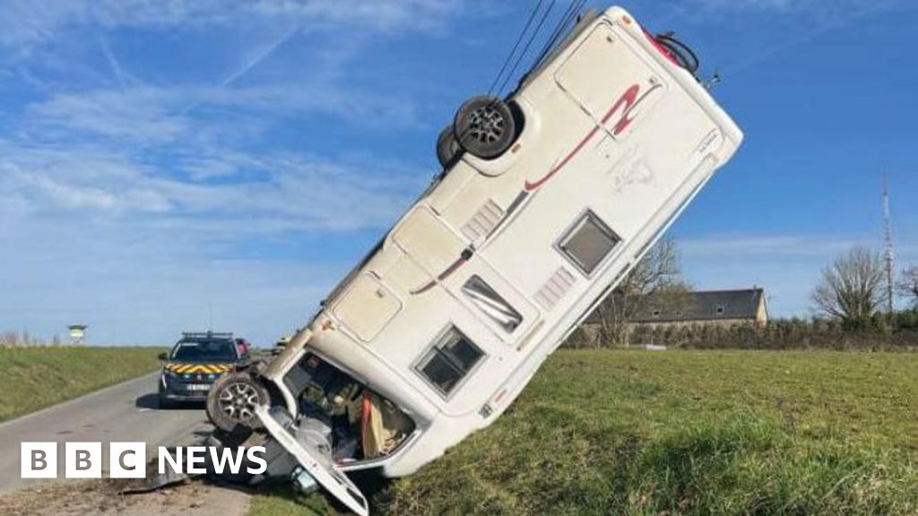 Mystery over upturned campervan in Brittany