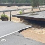 Major highway partly collapses as Australian floods worsen