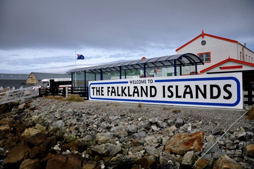 Sign reading The Falkland Islands