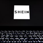 Shein logo over keyboard