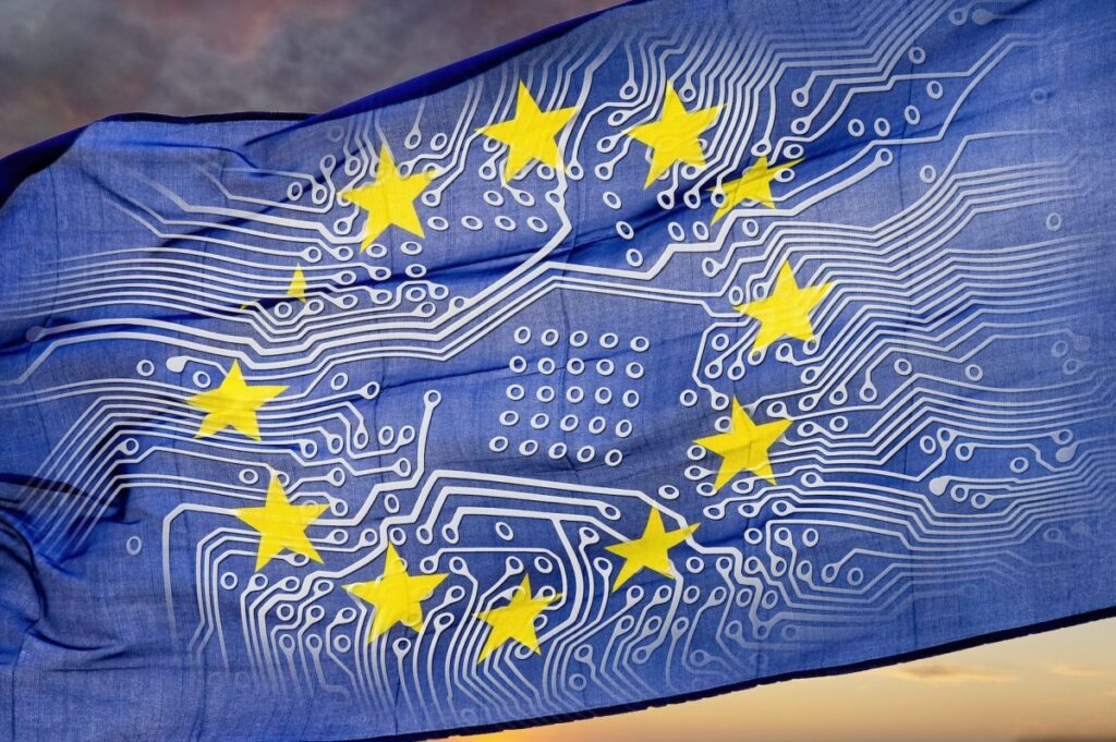 European flag symbolizing digitization