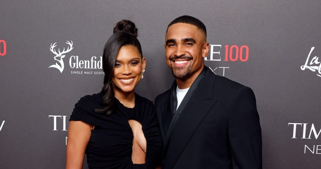 Jalen Hurts Kisses Fiancee Bry Burrows Following 2025 Super Bowl Win