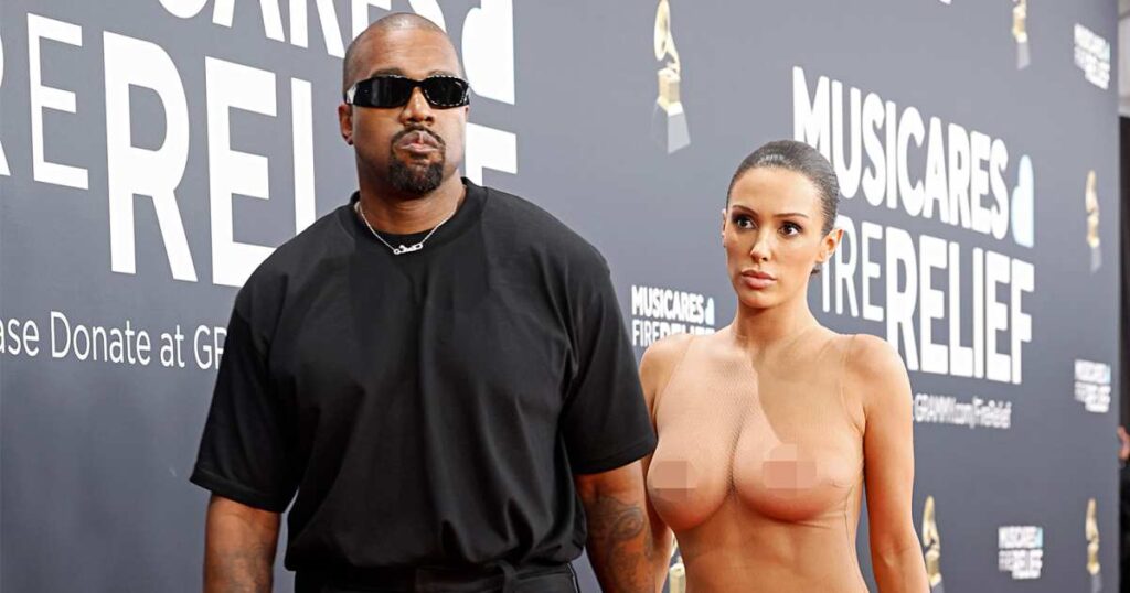 Kanye West's Wife Bianca Censori Wears Sheer Dress at 2025 Grammys