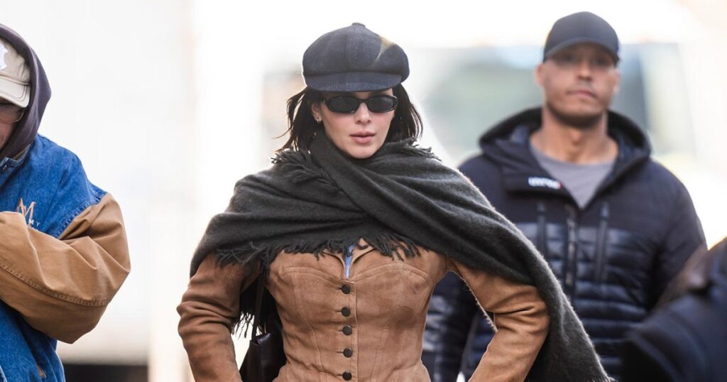 Kendall Jenner Takes the Fashion Week Scarf Trend to New Heights