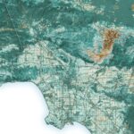 A map of LA County showing areas of vegetative buildup.