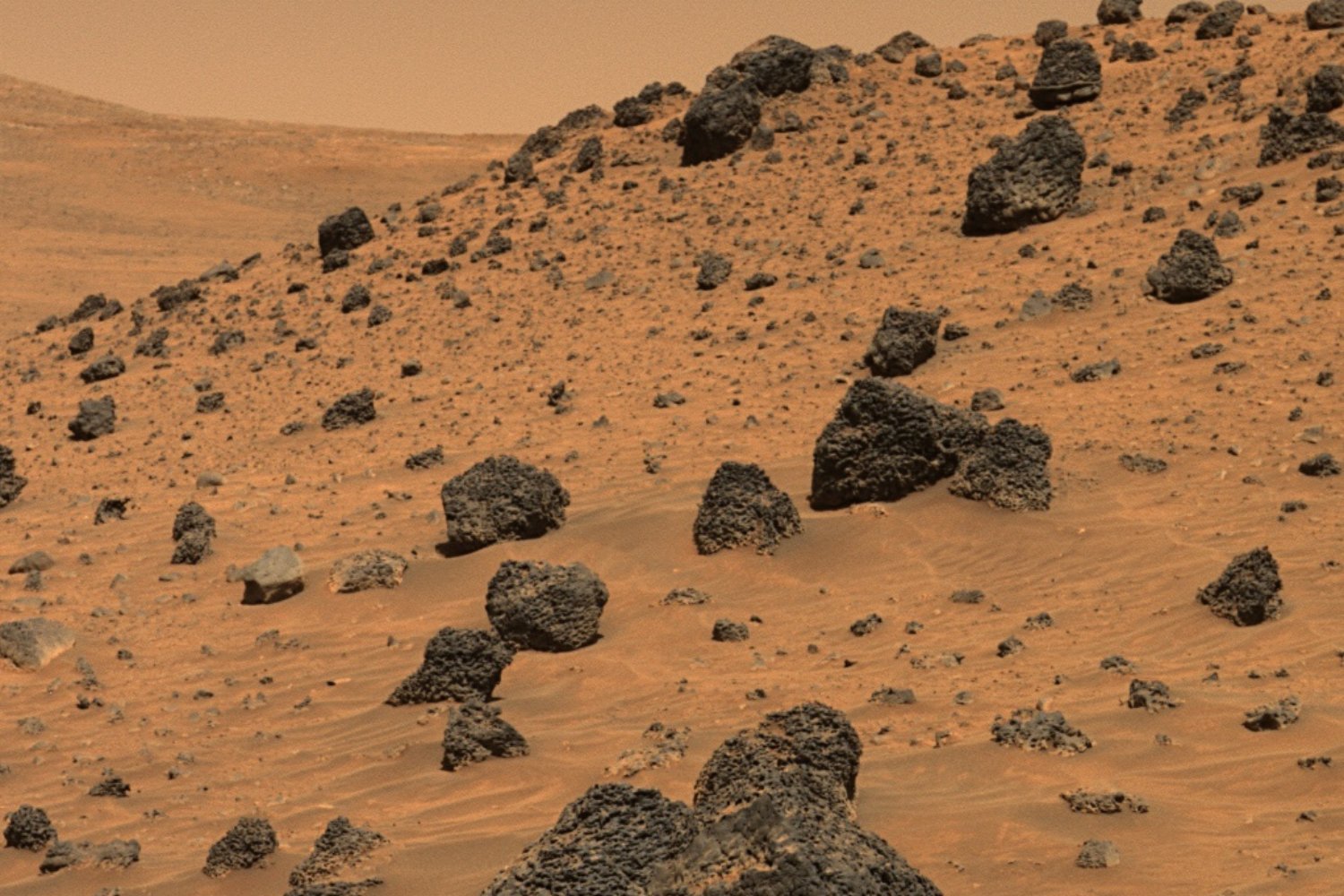 A Martian landscape.