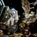 Astronaut Suni Williams during a spacewalk earlier this year.