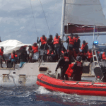 Coast Guard crew confronting Haitians