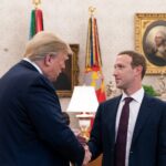 Donald Trump shakes hands with Meta CEO Mark Zuckerberg on Sept. 19, 2019 in the Oval Office of the White House.