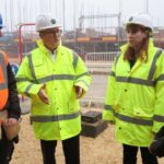 Sir Keir Starmer and Angela Rayner visit a construction site in Cambridgeshire