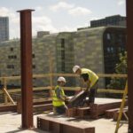 Construction workers in Tower Hamlets, London