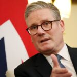 Sir Keir Starmer in front of a union flag