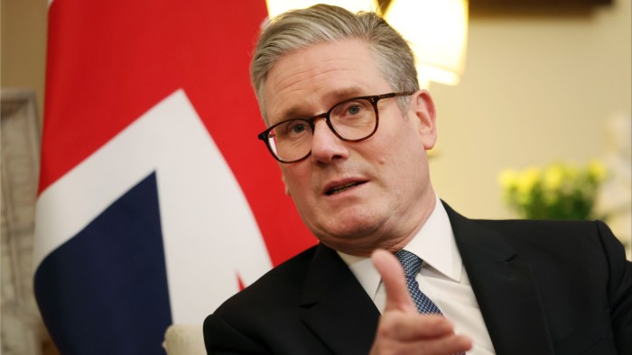 Sir Keir Starmer in front of a union flag