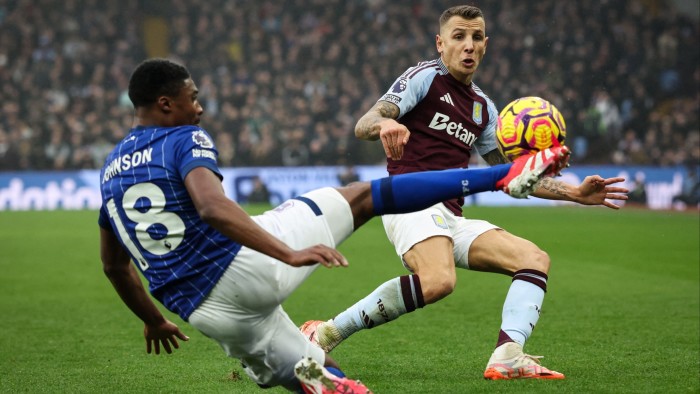 An English Premier League match between Ipswich Town and Aston Villa