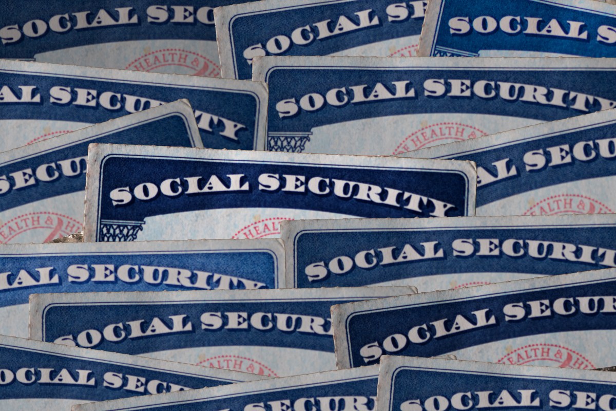 An array of Social Security cards.