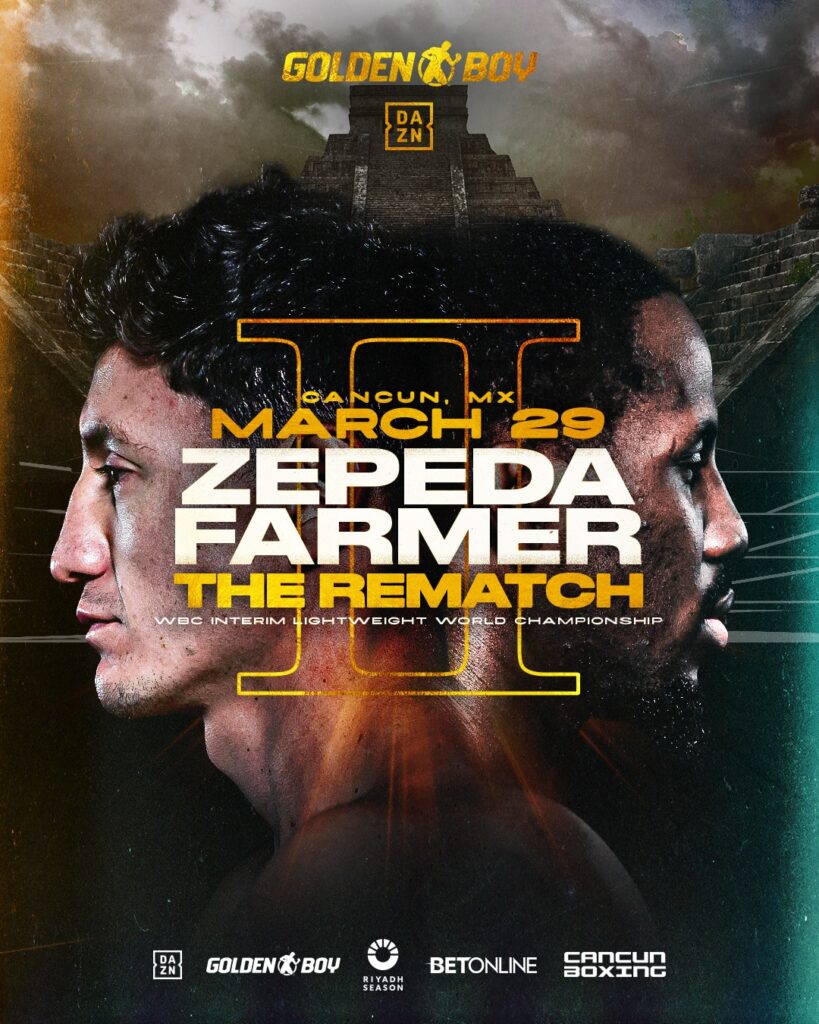 Image: Zepeda vs. Farmer 2 Rematch Set for March 29th in Cancun Live on DAZN