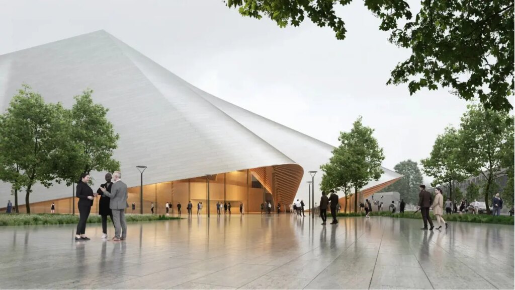 A solar-powered roof wraps new mega modern opera house