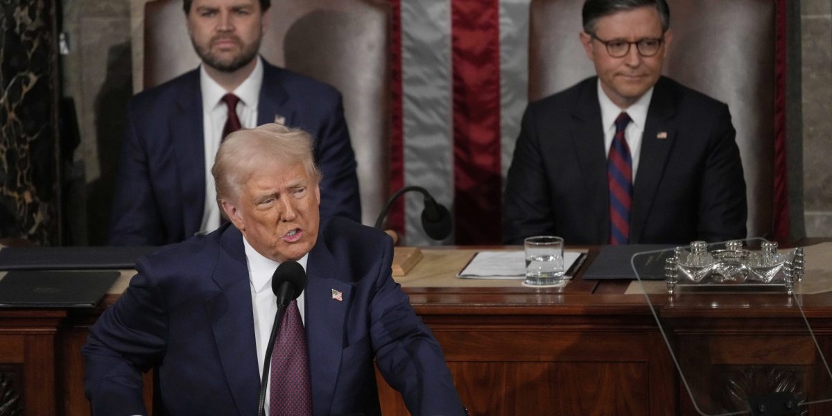 Trump vows more ‘swift and unrelenting action’ to change U.S. economy, immigration and foreign policy in record 99-minute Congress speech