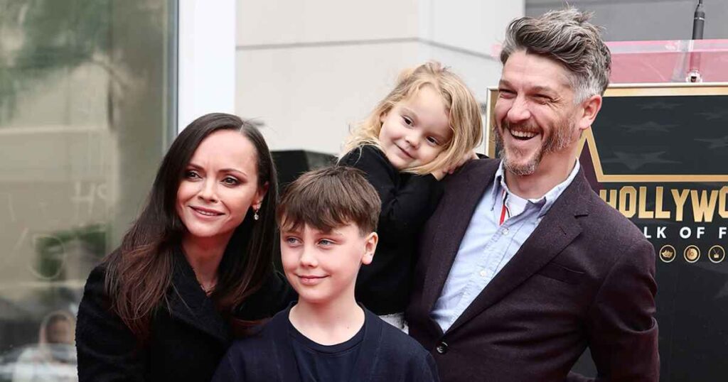 Christina Ricci Poses With Mark Hampton, Kids at Walk of Fame Ceremony