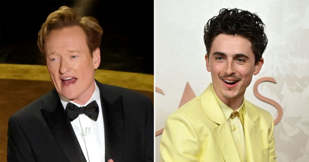 Conan O'Brien Trolls Timothee Chalamet in 2025 Oscars Monologue