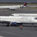 Wing of Delta plane clips runway while landing at LaGuardia Airport