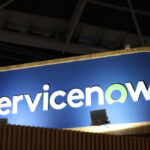 ServiceNow logo at Singapore FinTech Festival in November 2023.