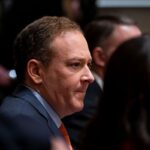 Lee Zeldin, administrator of the US Environmental Protection Agency (EPA), sits in a cabinet meeting.