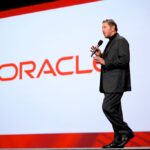 Oracle CTO Larry Ellison onstage at Oracle Open world