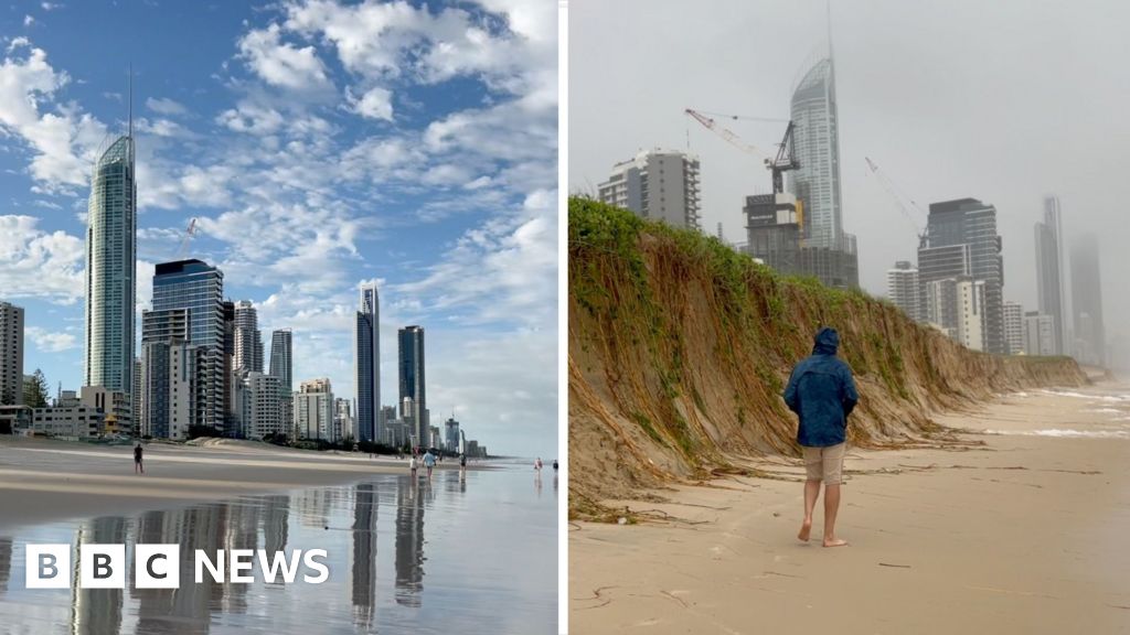 Ex-cyclone Alfred erodes Australia's Gold Coast beach