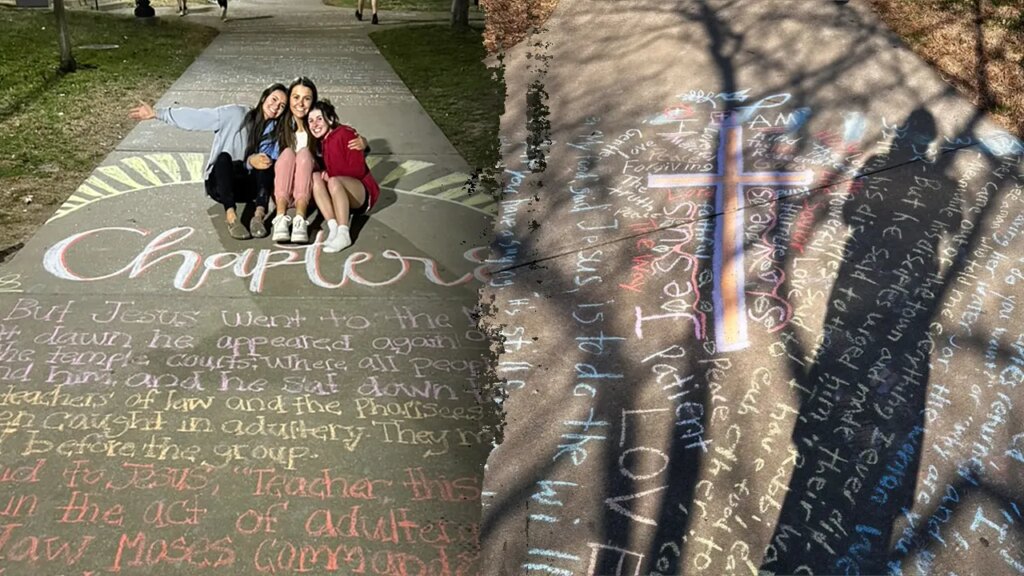 Christian students at Kentucky college write entire Bible book across campus